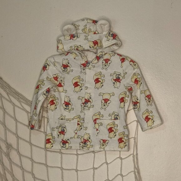 DISNEY BABY Winnie The Pooh Snap Front Jacket Hoodie with Bear Ears 12 months - Picture 1 of 11